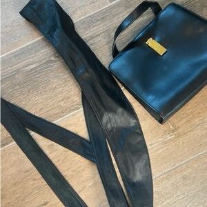 TOM FORD GUCCI - Black Leather Belt and Bag Set